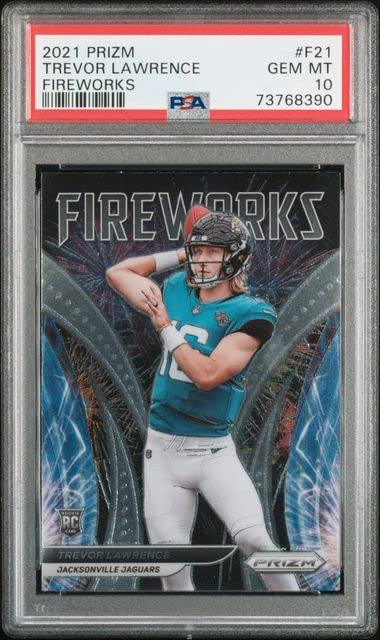 Trevor Lawrence 2021 Panini Prizm Fireworks Rookie Card #F21 Grad...