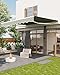 GarveeLife 13'x10' Retractable Awning, Waterproof Patio Awning, Sun Shade Awning with Manual Crank Handle, Aluminum Frame, 280 g/㎡ Polyester Fabric, for Deck, Porch, Balcony, Grey