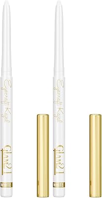 Eyecraft Kajal Pencil White | Intense Super White, Long-Lasting Matte Finish | Smudgeproof, Waterproof Formula | Smooth Glide, Highly Pigmented | 0.35gm Eye Pencil (Pack of 2)