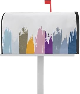 Mailbox Cover Magnetic Colorful Gradient Abstract Geometric Mailbox Covers Standard Size 21x18in,Mailbox Covers Wrap Post Letter Box Cover for Garden Yard Outdoor Decor Modern Minimal Art