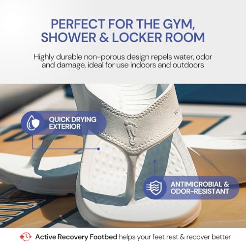 NUUSOL Unisex Cascade Flip Flops; Non-Slip Hiking/Plantar Fasciitis Footwear; Soft Cushion, Lightweight & Comfortable; Arch Support & Textured Footbed, Pain Relief for Joint, Neck & Back Injuries4