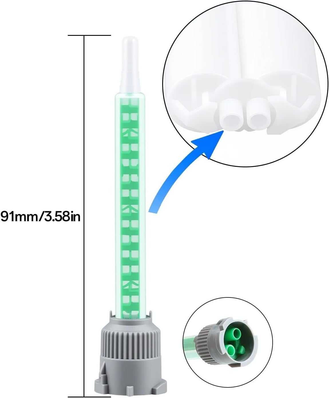 10/20/50pcs Epoxy Adhesive Mixing Nozzle Static Mixing Nozzle Mb6-16 Mixing Tube (1:1Ratio) for AB Glue Guns Liquid Mixer(10pcs)