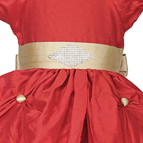Image of Ripening Baby Girls' Poly Satin Puffed Cap Sleeves and A Square Neckline Gown