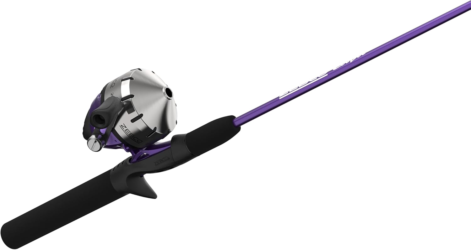Zebco 202 Zeebee Spincast Reel and Fishing Rod Combo, Size 30 Reel, 29-Piece Eagle Claw Tackle Kit
