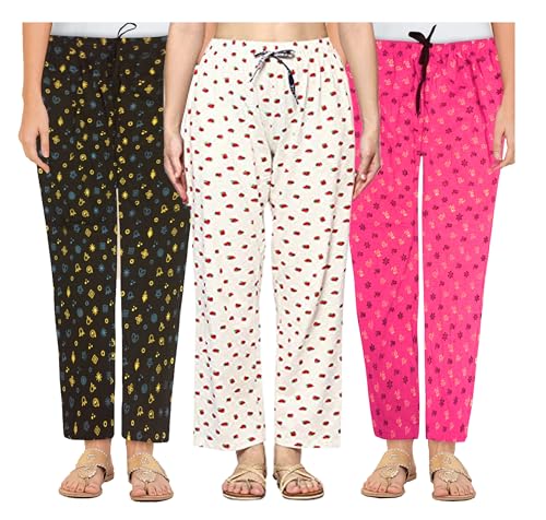 Image of AFRA Printed Cotton Pyjama Combo Pack of 3