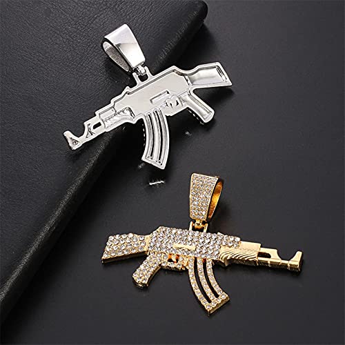 XLTFZY Colares femininos masculinos colares hip hop AAA+ zircônia cúbica configuração gelo fora Ak 4