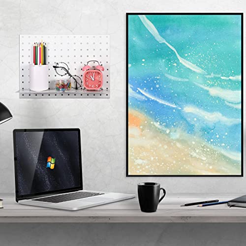 Coume 4Pcs Metal White Pegboard Wall Organizer Garage Pegboard Wall Control Panels Mounting Display Diy Pegboard Kit Wall Mount Pegboard Organizer Storage Craft Room Workbench Kitchen Office Workshop #TOP6