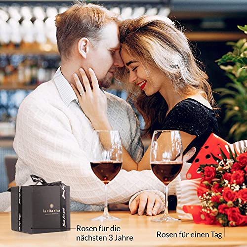 LA VITA VIVA Infinity Rozen Box in hartvorm. 6 echte rozen rood. 3 jaar houdbaar. Rozenbox met lade. voor onvergetelijke… - Afbeelding 5