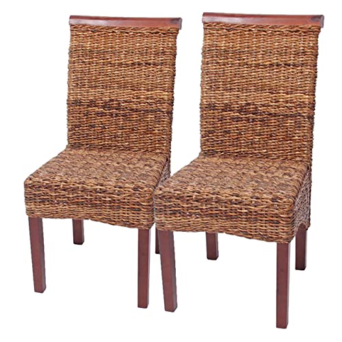 Décoshop26 Lot de 2 chaises de Salle à Manger en Banane Tresse Design Rustique 04_0000195