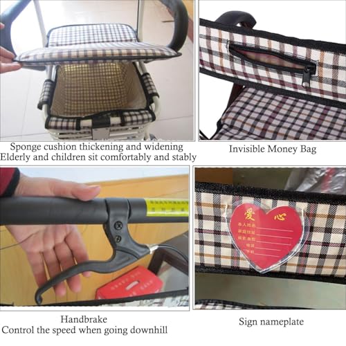 Faltbarer Einkaufswagen für Senioren und Kinder, tragbarer Einkaufstrolley mit Handbremse, robuster Marktwagen, unterstützt 120 kg, leicht und einfach zu bedienen – Bild 5