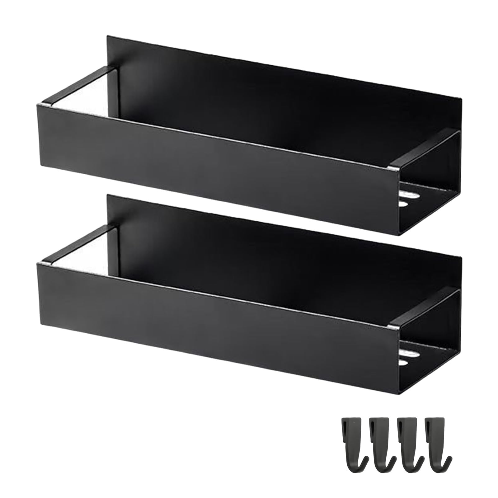 Mekalero Refrigerator Side Storage Shelf Carbon Steel 2 Shelf Set, Kitchen Organizer for Bottles and Seasonings Fridge Side Kitchen Organizer Condiment Holder Refrigerator Storage Rack Mount