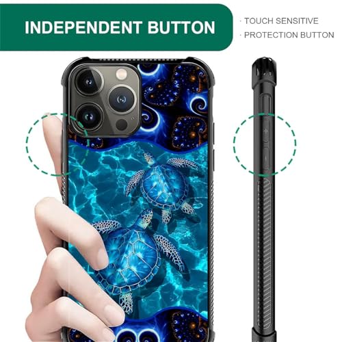 AshaPro Compatible with iPhone 15 Pro Max Case Reinforced Four Corner Shock-Absorbing Anti Slip Soft TPU Frame Case Compatible with iPhone 15 Pro Max 6.7inch for Girls/Women Pattern Blue Sea Turtle by AshaPro - Used condition - Image 5