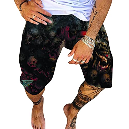IPOVOQ Hommes Crâne Imprimer Maillot De Bain 3D Imprimé Beach Board Shorts Maillots De Bain À Séchage Rapide Maillots De Surf À Séchage Rapide Cover