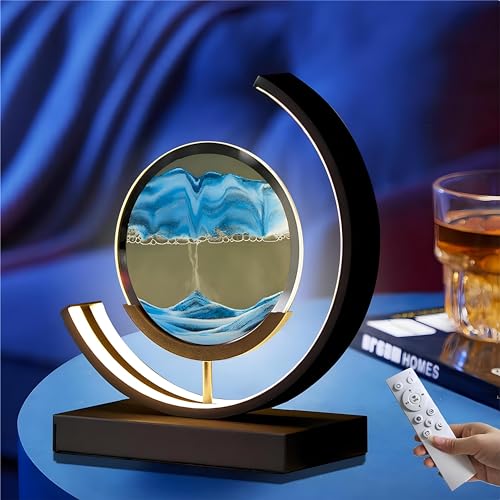 Cadre sable mouvant 3D anti-stress, veilleuse LED télécommandée contre insomnie