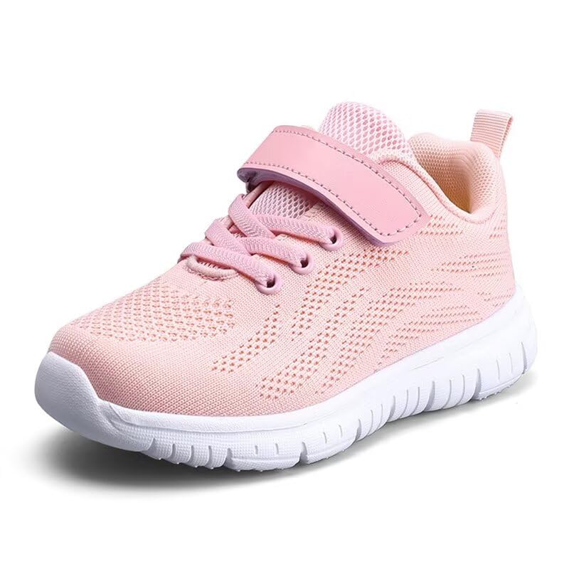 Zonkacen Boy's Girl's Non Slip Comfortable Solid Trend Wlaking Shoes for Spring Autumn Travel Athletic Mountain Hiking Cycling Vacation Pink Little Kid 13