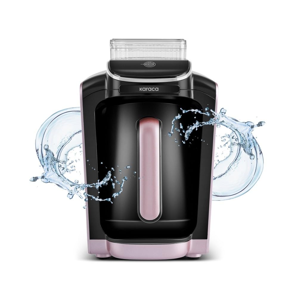 Karaca Hatır Aqua - Automatische Türkische Kaffeemaschine Mit Wassertank, Akustisches Warnsystem, 5 Tassen Türkischer Kaffee Kapazität, 735 Watt - Rose Gold