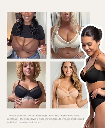 Image of Lover-Beauty Minimizer Bras for Women Full Coverage Unlined Underwire Bras Plus Size Lifting Bra for Heavy Breast