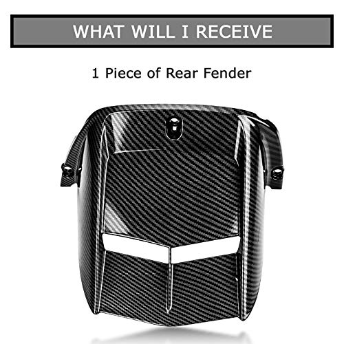 Image of Motorcycle Rear Mudguard - Mudguard Tire Hugger Dashboard Dirtboard Catch Bumper Frame Water Shield Splash Dirt Mud Guard Apron Flares Cover Trim for YZF R6 600 2006-2024, Carbon Fiber Color | motorcycle splash guard rear wheel fender replacement, short version, premium abs plastic