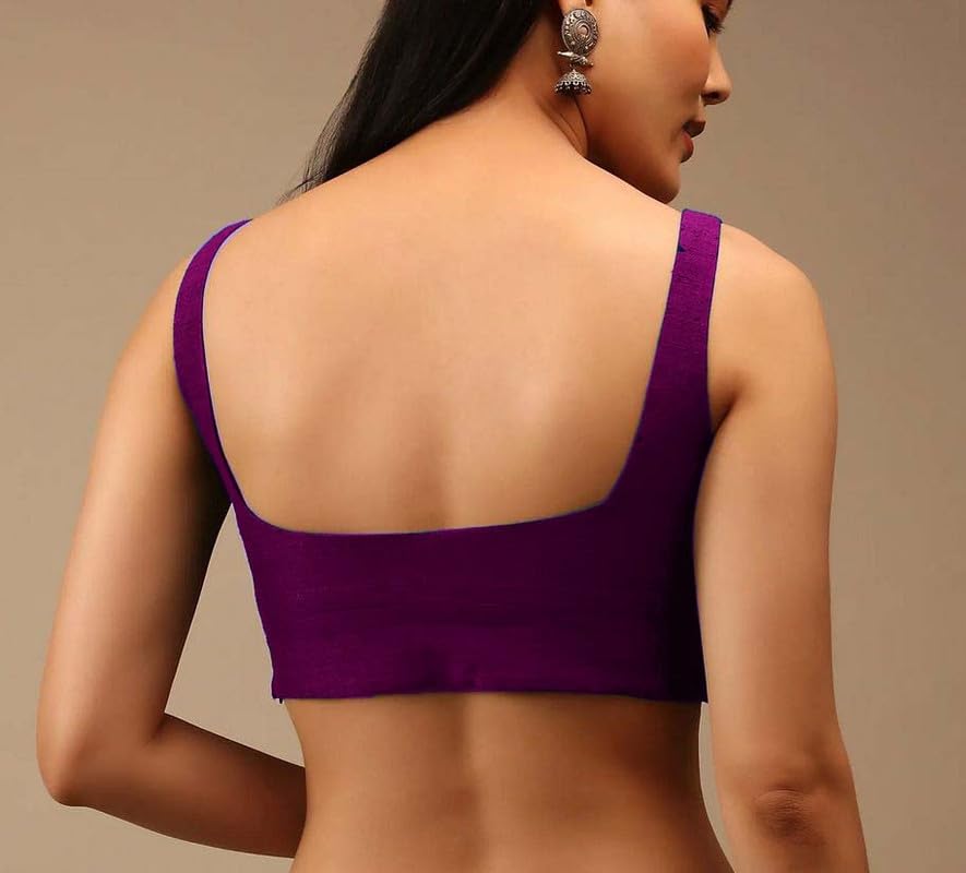 Party Wear Sleeveless Readymade Choli Huk Closer Saree Blouse for Women4