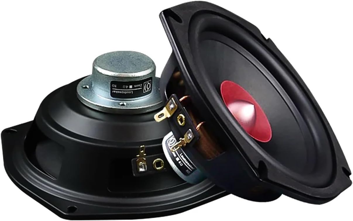 2Pcs 5.25 Inch HiFi Full Range Speaker Units 4 8 Ohm 40W NdFeB Magnet Loudspaeker Home Theater Music Sound Speaker(Square 4 Ohm)