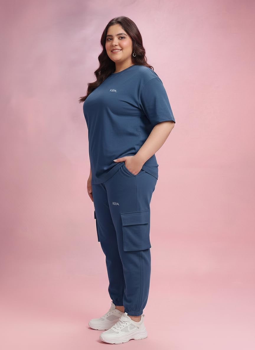 Kepa Plus Size Summer Co Ord Set for Women | Top and Lower with Stretchable Waistband | Stylish Airport Outfit for Women | Western Track Suit Co-Ord Set for Casual Wear 2