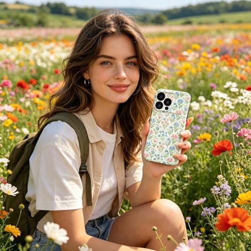 Coque iPhone 16 protection complète caméra motif floral rigide - 7