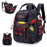 BAGZY Werkzeugrucksack Elektriker mit 17 Zoll Laptop -Abteil Oxford Wasserdichte...