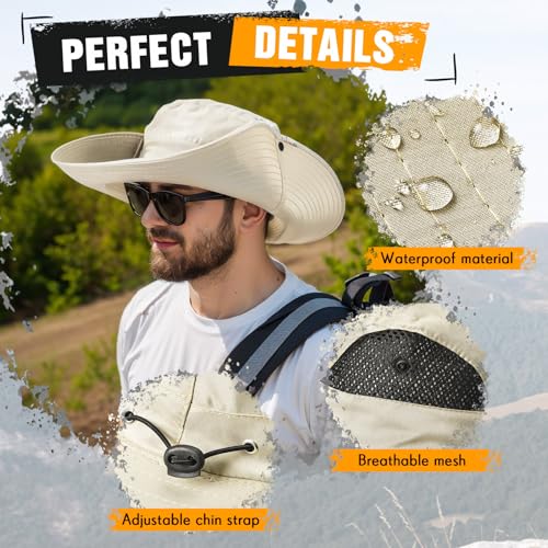Image of Shyyween 3 Pcs Oversize XXL Sun Hats for Men Big Head Large Wide Brim Hats UPF 50+ Sun Protection Outdoor Fishing Gardening