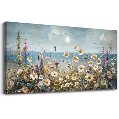 KELIYUAN Large Canva Wall Art For Living Room Farmhouse Wall Decor For Bedroom Office Decorations Abstract Paintings Flowers Landscape Wall Pictures Artwork Modern Aesthetic Room Home Decor 24x48In