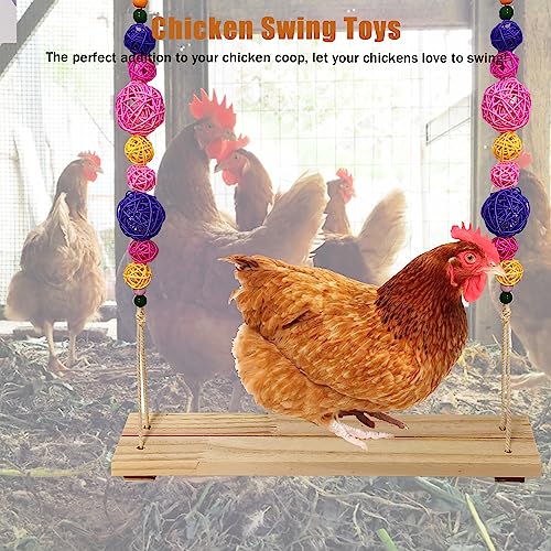 Balanço de pássaro de galinha, poleiro de galinha, brinquedos de balanço de madeira natural, suporte