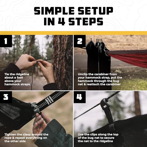 Image of Wise Owl Outfitters Hammock Bug Net - Mosquito Net for Hammock, Lightweight Bug Netting for Camping, Hiking, Backpacking, Forest & Outdoor Use