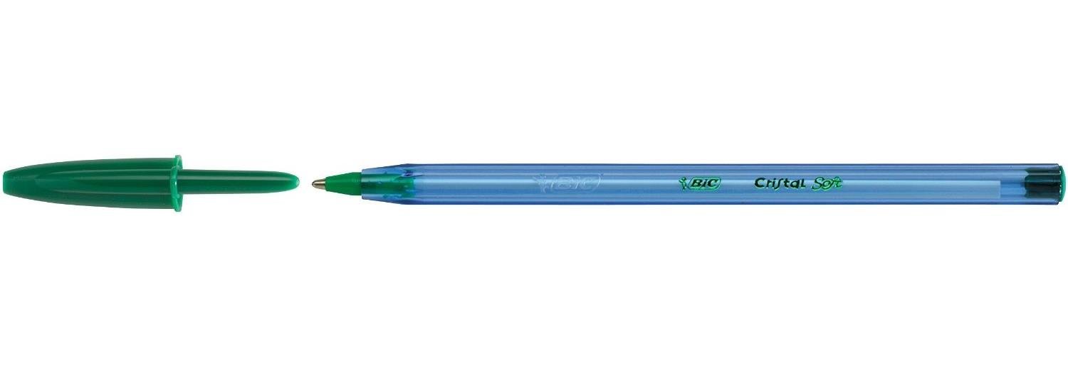 BIC CRISTAL SOFT Medio Verde 1 pieza(s) - Bolígrafo (Verde, Transparente, Medio, 1,2 mm, 0,45 mm