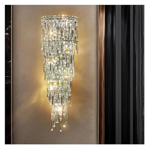 Lustres muraux en cristal dorés et acier inoxydable de style moderne