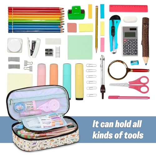 Image of Dinosaur Pencil Case, Alphabet Pen Bag For School, Dinosaurs Pencil Case For Kids Girls Boys, Large Capacity Desk Organizer School, Pen Box Birthday Gifts
