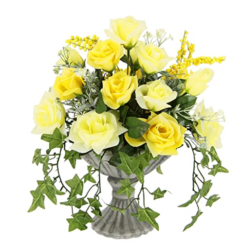 Produktbild von Flair Flower Kunstblumenstrauß Mit Künstlichen Rosen Lilien Aufleger Gesteck Rose