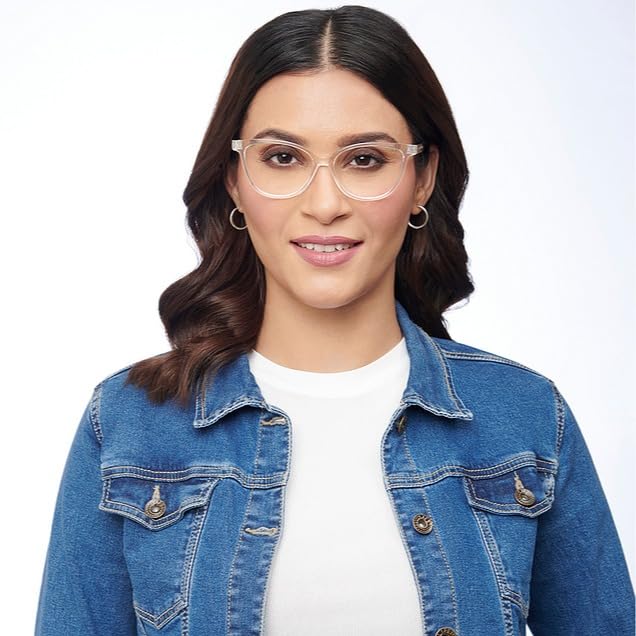 LENSKART BLU | Zero Power Blue Cut Computer Glasses | Anti Glare, Lightweight & Blocks Harmful Rays | UV Protection Specs | Transparent | Men & Women | Medium | LB E14270 1