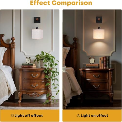 Image of Battery Operated Wall Sconces Set of 2, 8000mAh Rechargeable Sconce RGB 15 Colors Dimmable Wall Sconce Wireless Battery Powered Sconces Decor Wall Lights for Living Room Bedroom Black