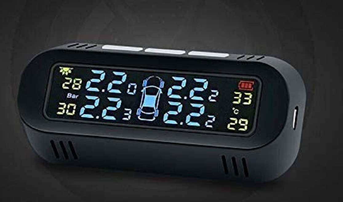 althiqahkey Solar TPMS Wireless Car Tire Pressure Alarm STICK ON THE GLASS