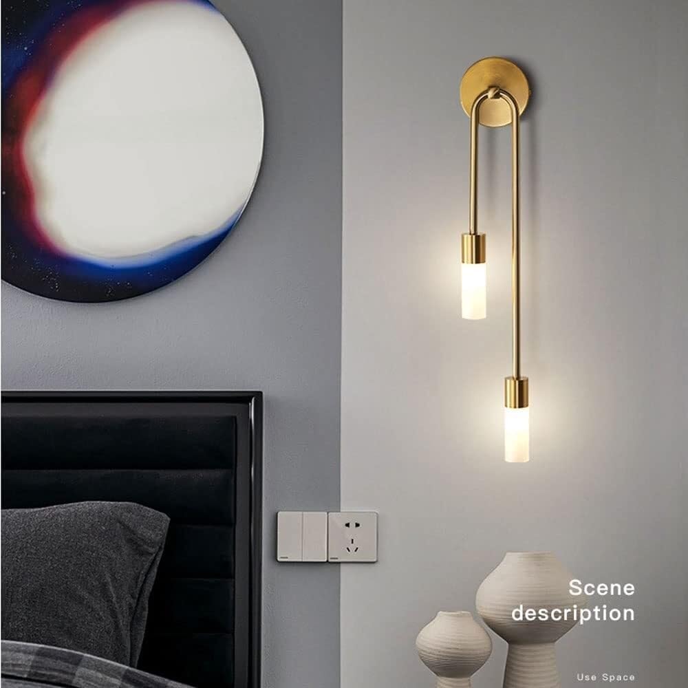 Applique da Parete Moderne della metà del secolo Lampada da toeletta da Bagno Vintage a 2 luci d Lampada da Parete lineare a LED Nera Lampada da Parete a Striscia Lunga per Camera da Letto Comodino