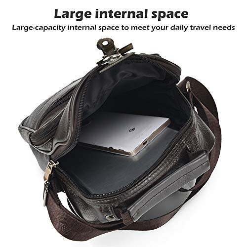 SPAHER Leren Schoudertas Herentas Sling Bag Kleine Handtas Schoudertas Vintage Messenger Polstas Messenger Bags Heren… - Afbeelding 4