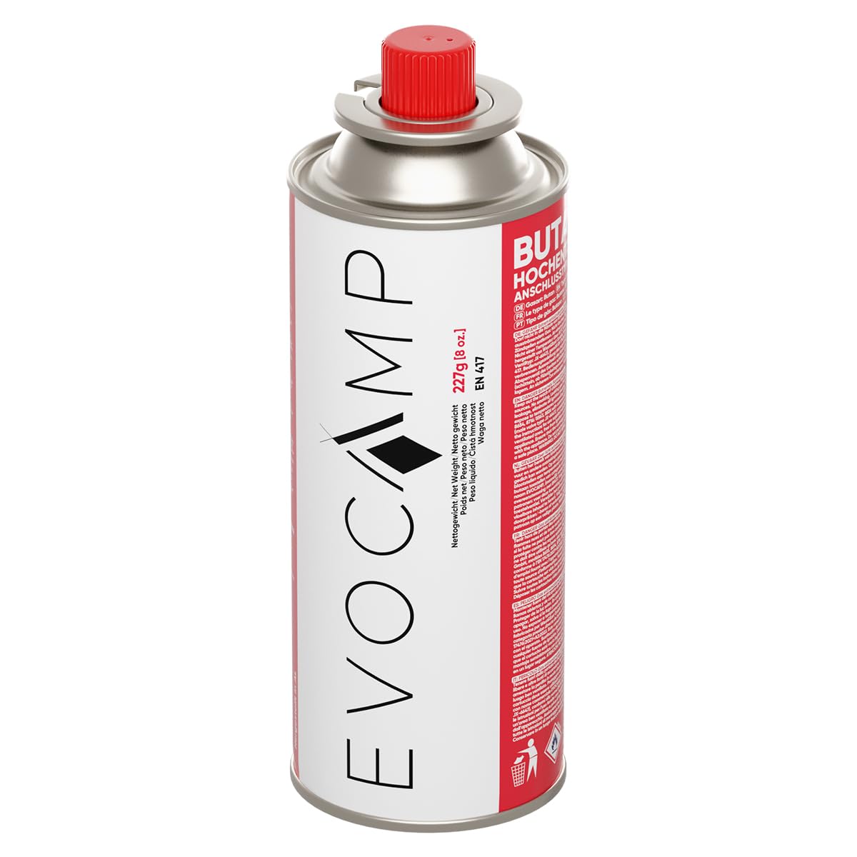 EVOCAMP Bouteille de gaz Butane Type MSF-1a Valve à baïonnette idéale pour réchaud Camping Chauffage au brûleur Mauvaises Herbes Cartouche Universelle sous Pression