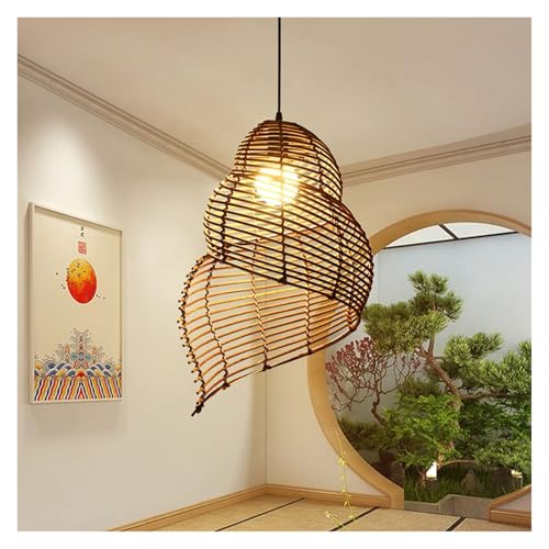 Suspension rotin vintage brisez la froideur de votre salon avec ce lustre tressé