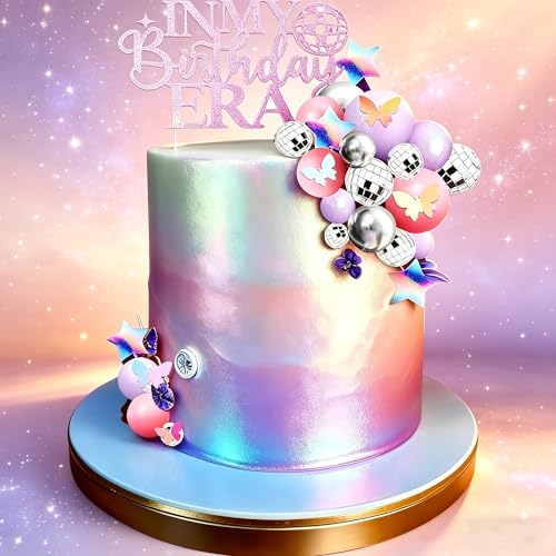 Décoration de gâteau d'anniversaire In My Birthday Era pour fan de musique pop et de paillettes