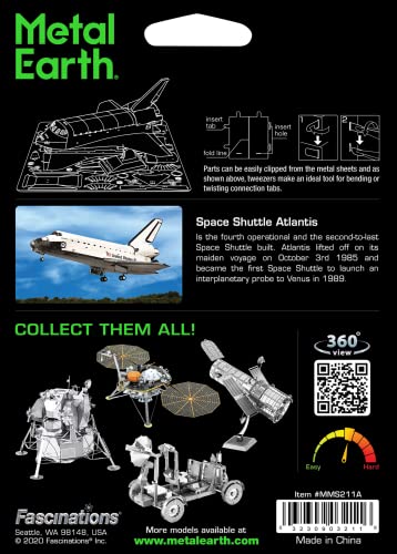 Metal Earth Space Shuttle Atlantis Color Version 3D Metal Model Kit Bundle with Tweezers Fascinations - Image 2