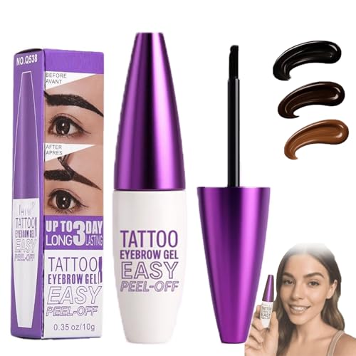 Browlab Tint and Peel Gel - The Brow Lab Tattoo Eyebrow Gel, Easy Peel-Off Eyebrow Gel's-Last up to 5 Days, Waterproof, Smudge-Proof, Semi-Permanent, PeelOff Brows Tint for Natural, Full Brows (01)