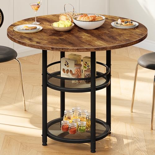 HOOBRO Dining Table, Round Dining Table for 2, 31.5" Kitchen