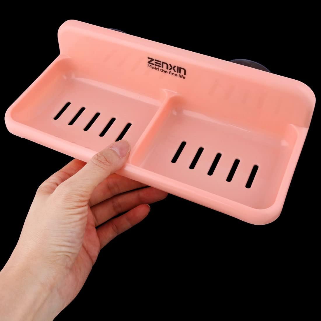 Ruilogod Plastic Household Bathroom Wall Mount Suction Cup Holder Case Organizer Coral Pink (id: 1a7 db1 6f9 98e ef4 image 4