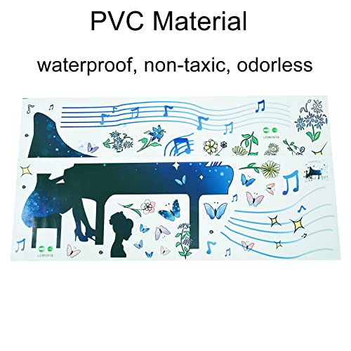 Vinilo Decorativo Piano Girl Butterfly Flower Fairy 41.3x32.2 pulgadas miniatura 3