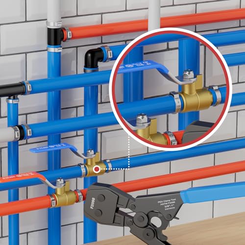 2-Pack EFIELD 3/4-inch Crimp Pex Brass Full Port Shut-off Ball Valve with Drop-ear, Red and Blue Levels, ASTM F1807,(VALVE215) by EFIELD - Image 7