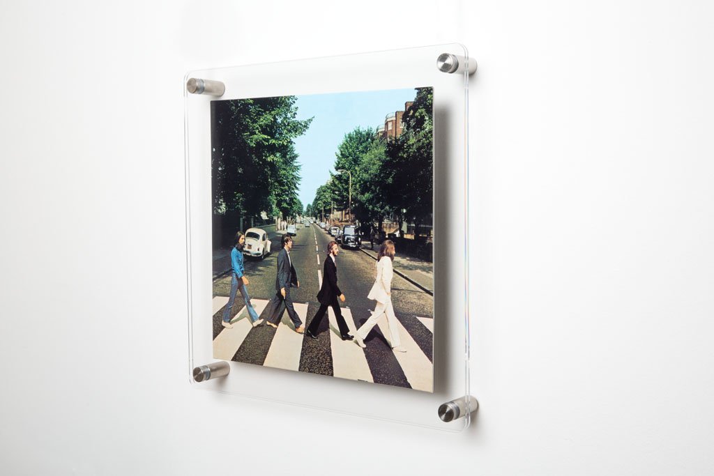 Scribble Clear Acrylic Wall Mount Floating Picture Frame for Document Certificate Sign Display -Double Panel (Vinyl LP Album Cover Sleeves (13.2 x 13.4"))